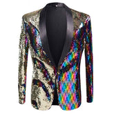 Golden Rainbow Sequins Blazer